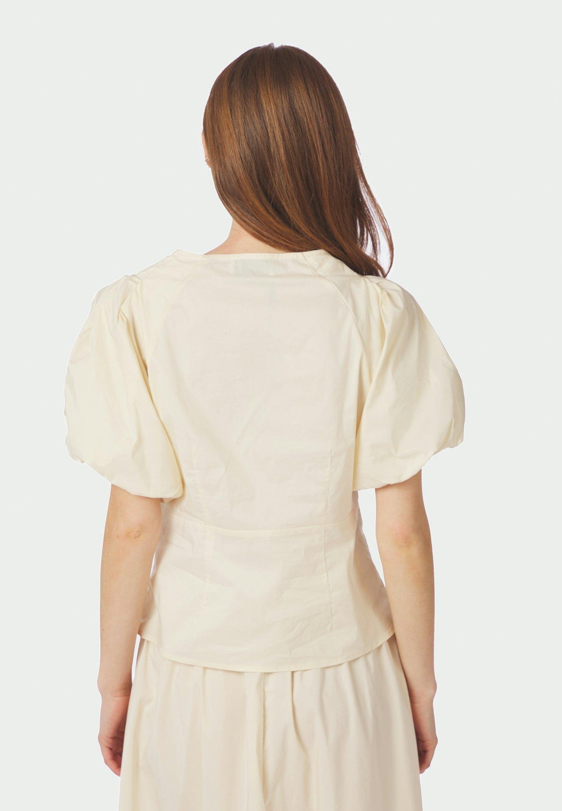 162219 Irina Poplin Blouse_Butter Yellow_Model_3