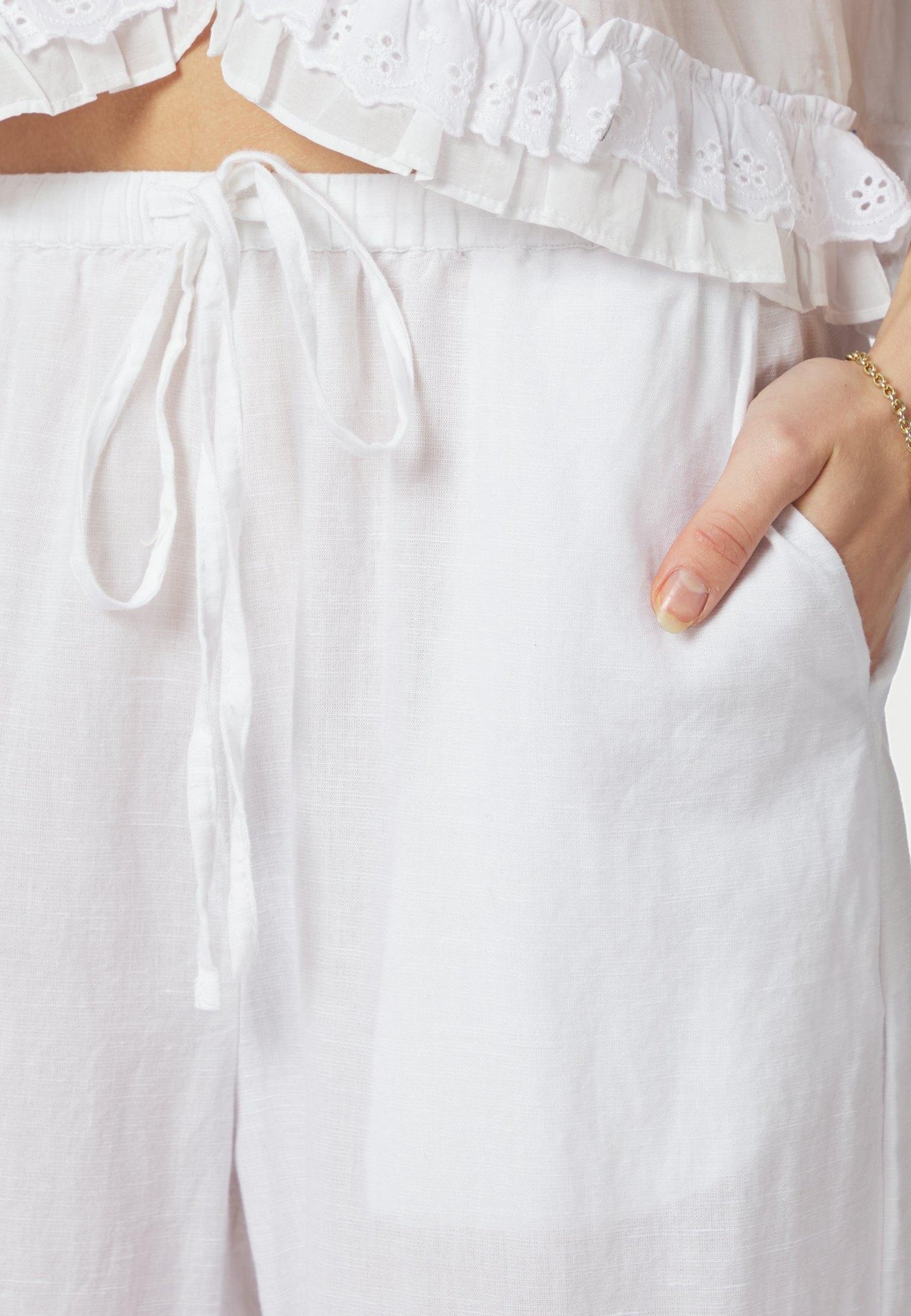 167698 Heifa Linen Pants_White_Model_1