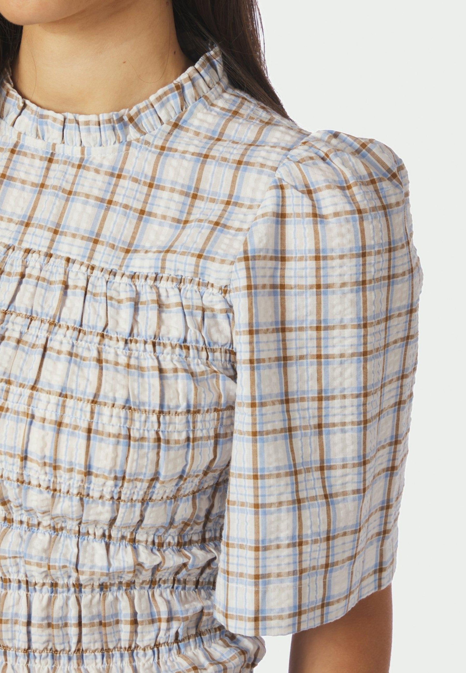 169142 Possini Mega Check Blouse_Light Blue_Model_2