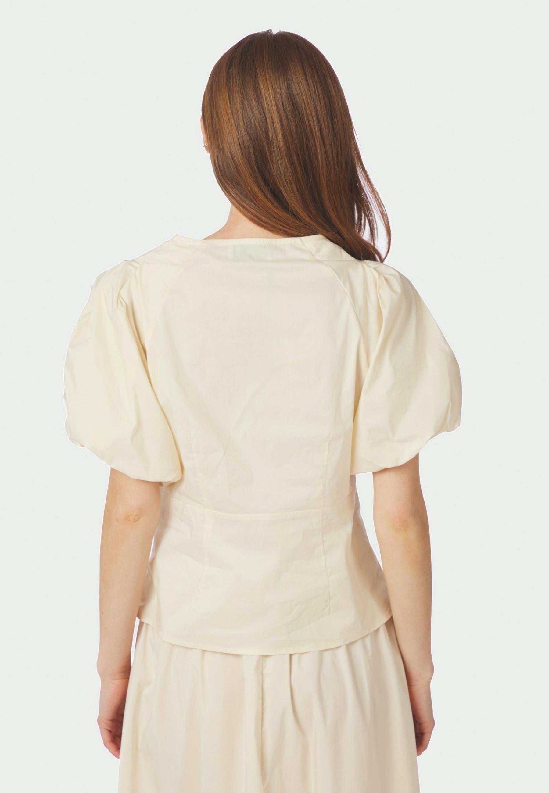 162219 Irina Poplin Blouse_Butter Yellow_Model_2