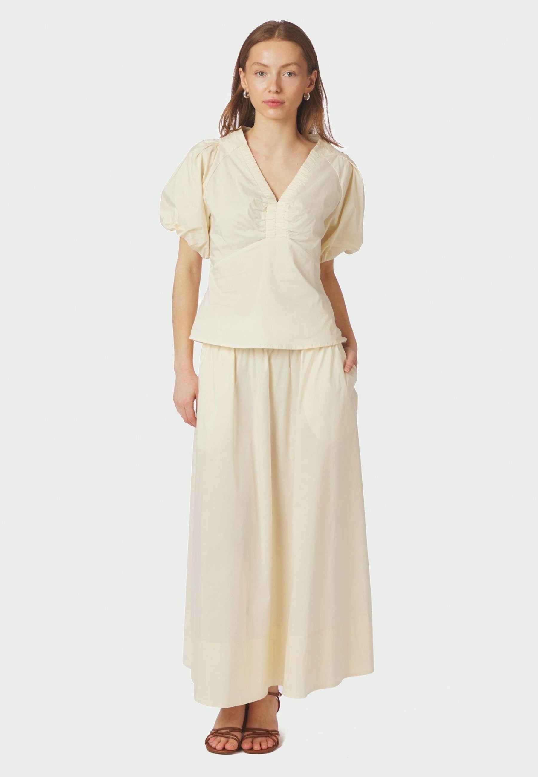 162219 Irina Poplin Blouse_Butter Yellow_Model_3