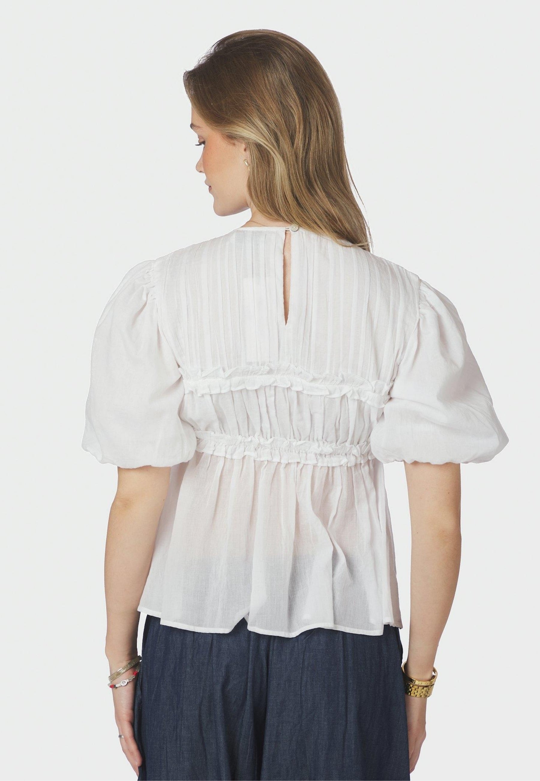 166388 Kiril S Voile Blouse_White_Model_2