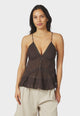 169066 Elvena S Voile Top_Dark Brown_Model_0