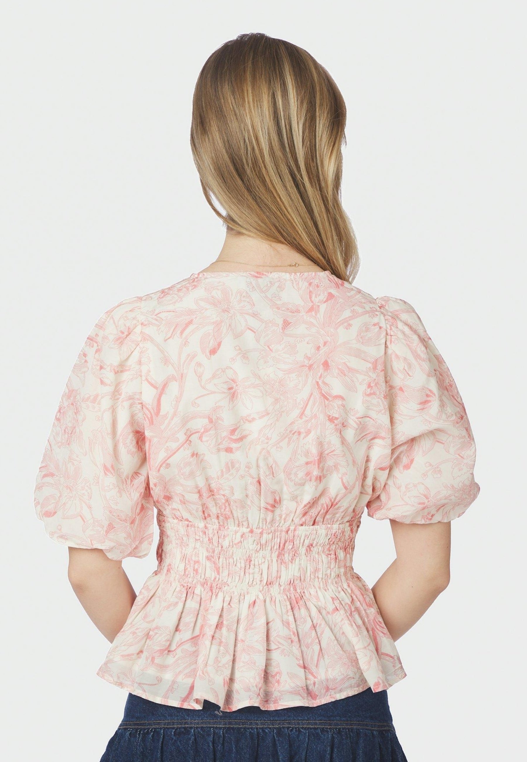 168720 Minutti Print Blouse_Off White_Model_2
