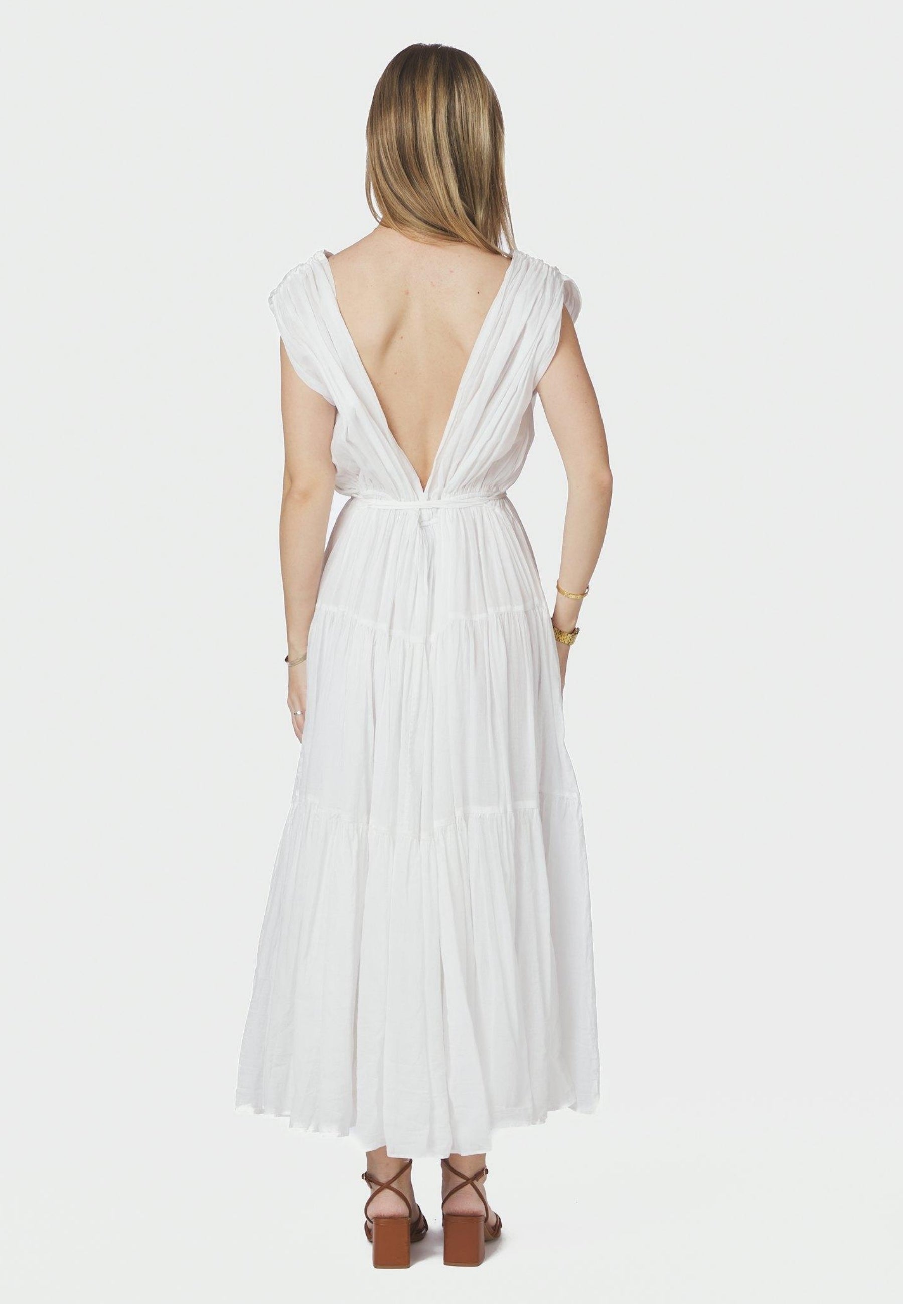 167917 Misha S Voile Dress_White_Model_2