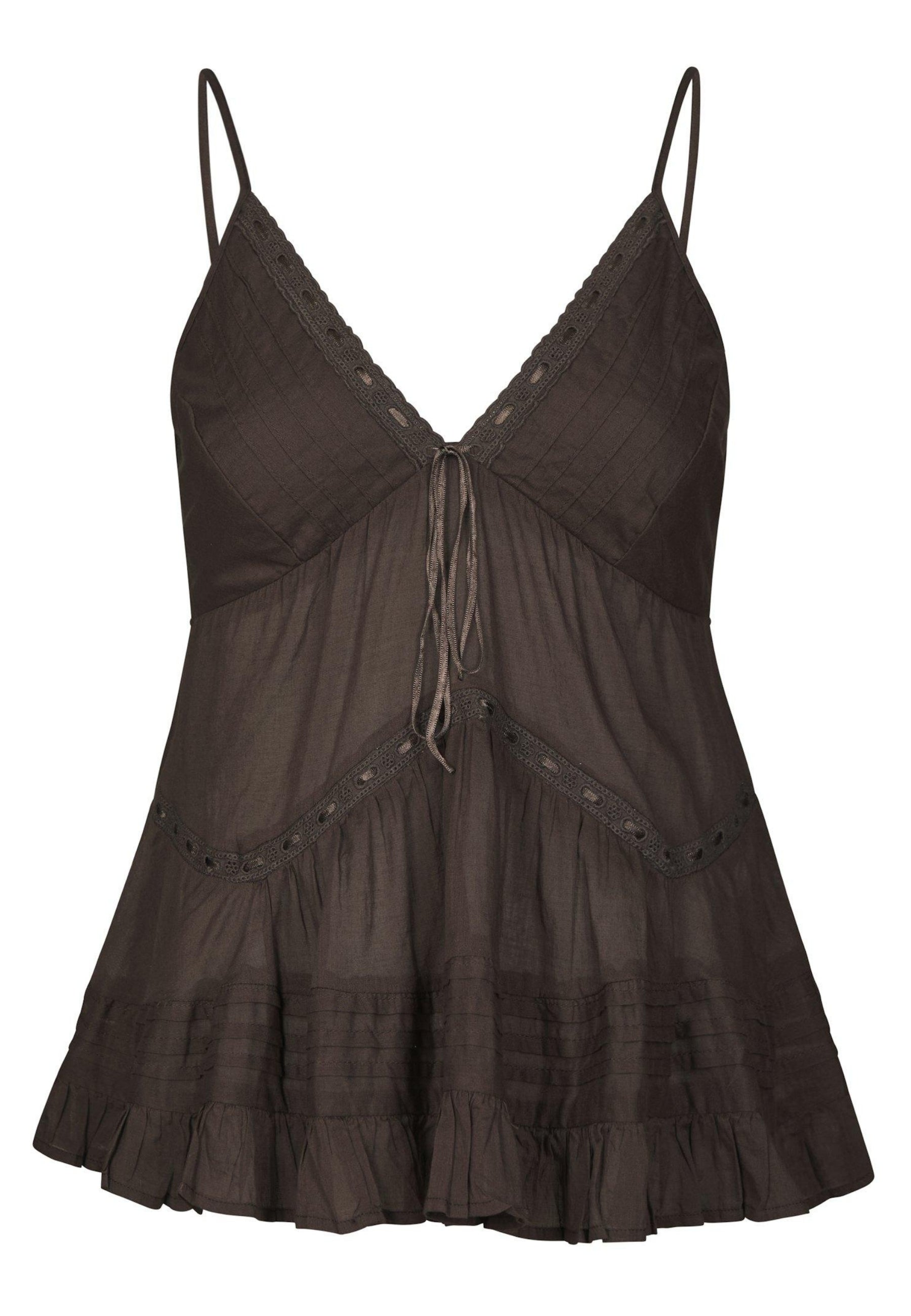 169066 Elvena S Voile Top_Dark Brown_Packshot_0