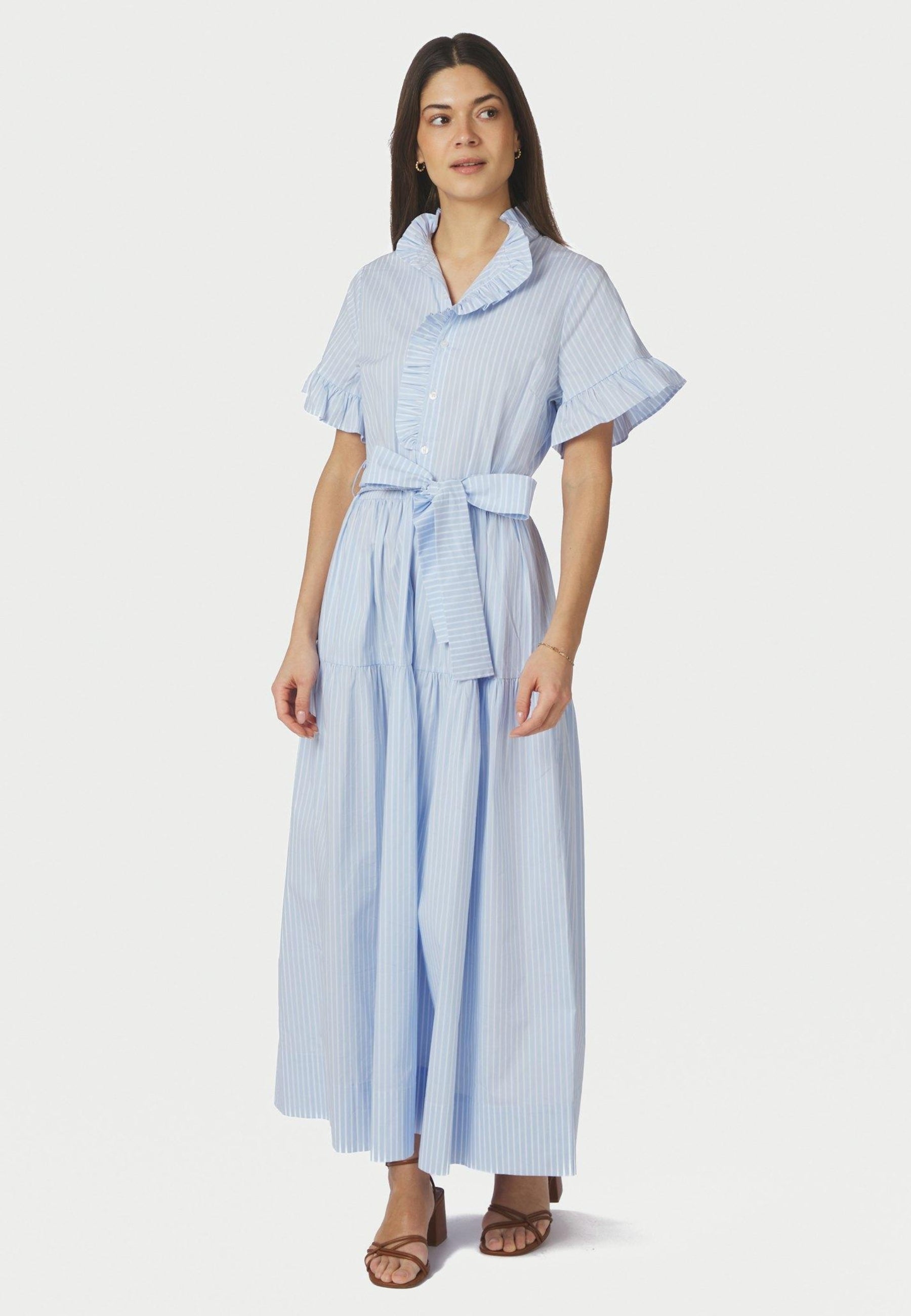 168230 Nellie Soft Stripe Dress_Light Blue_Model_0