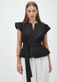 163355 Malia Cotton Satin Top_Black_Model_0