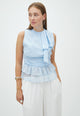 167449 Mansol Solid Chiffon Top_Light Blue_Model_0