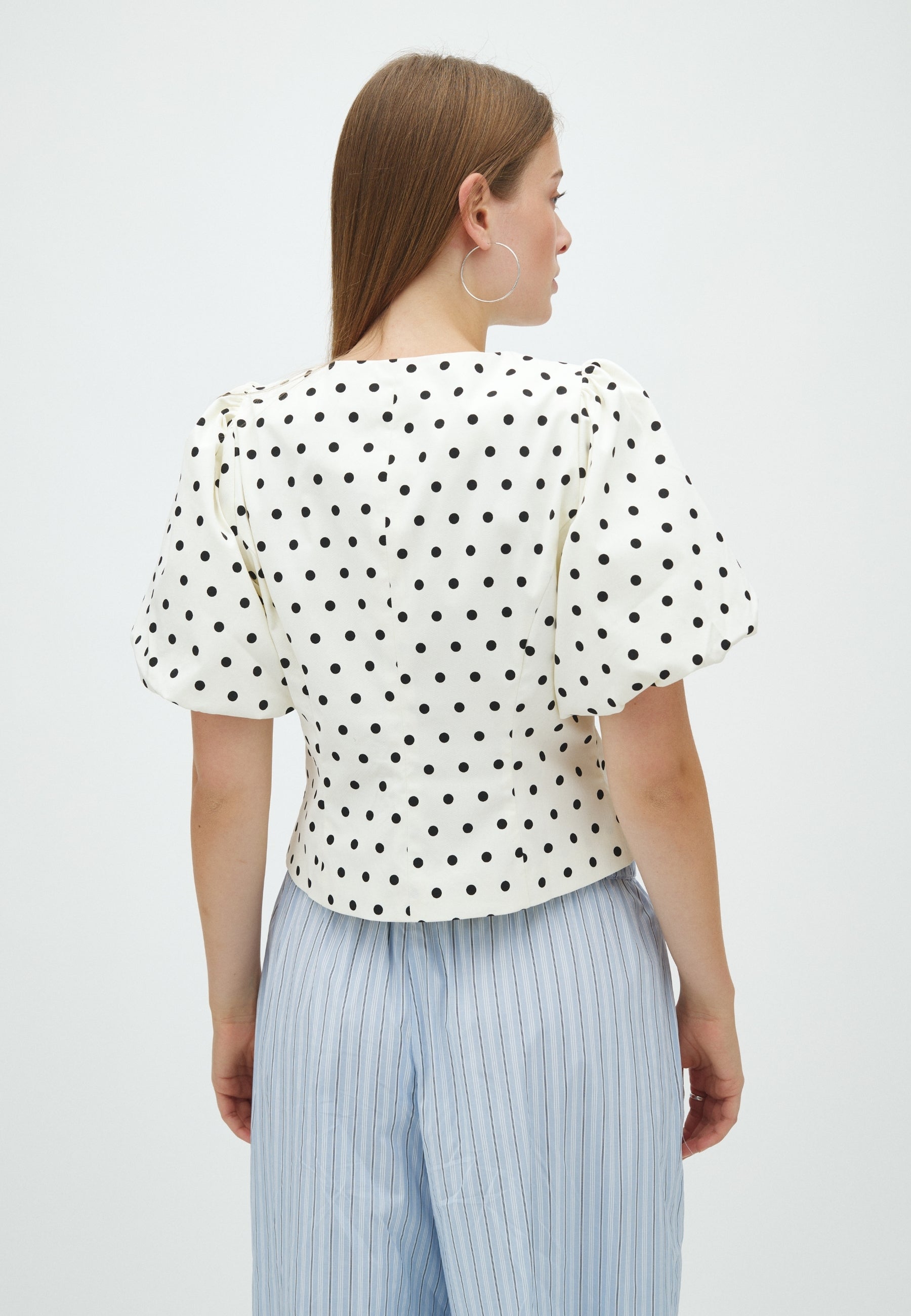 169676 Panela Dot Blouse_White_Model_2
