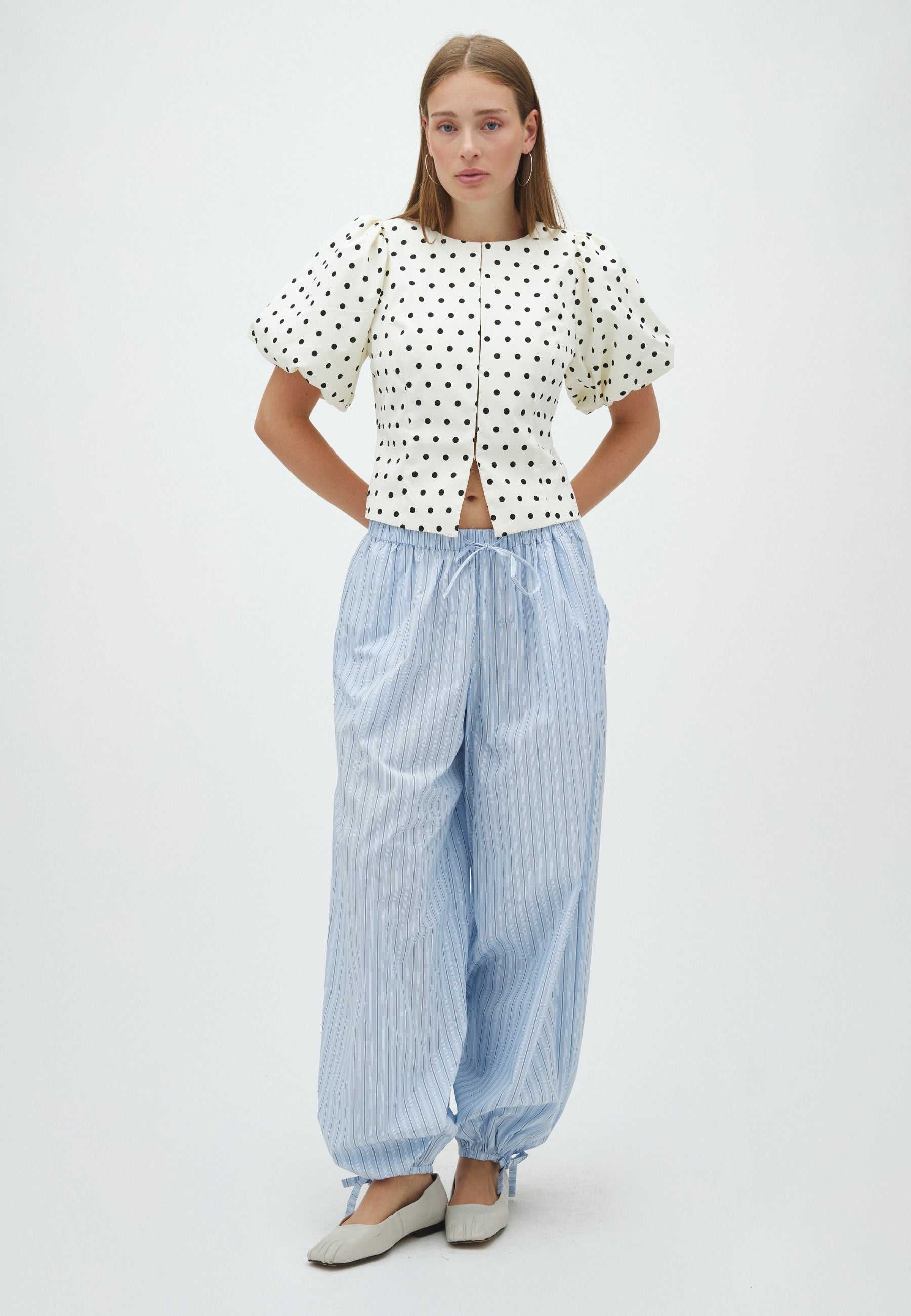 169676 Panela Dot Blouse_White_Model_3