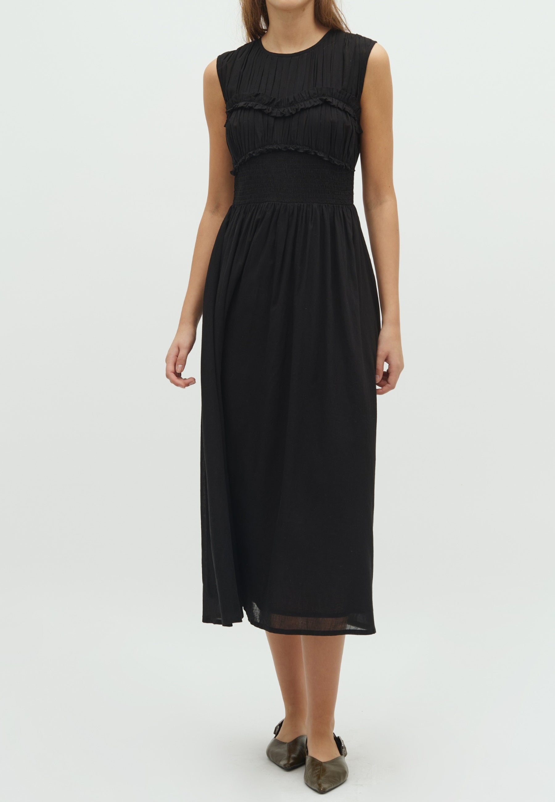 166232 Cyrna S Voile Dress_Black_Model_0