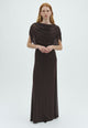 170176 Fottuna Drape Mesh Dress_Dusty Brown_Model_0