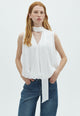 170014 Enge Chiffon Top_Off White_Model_0