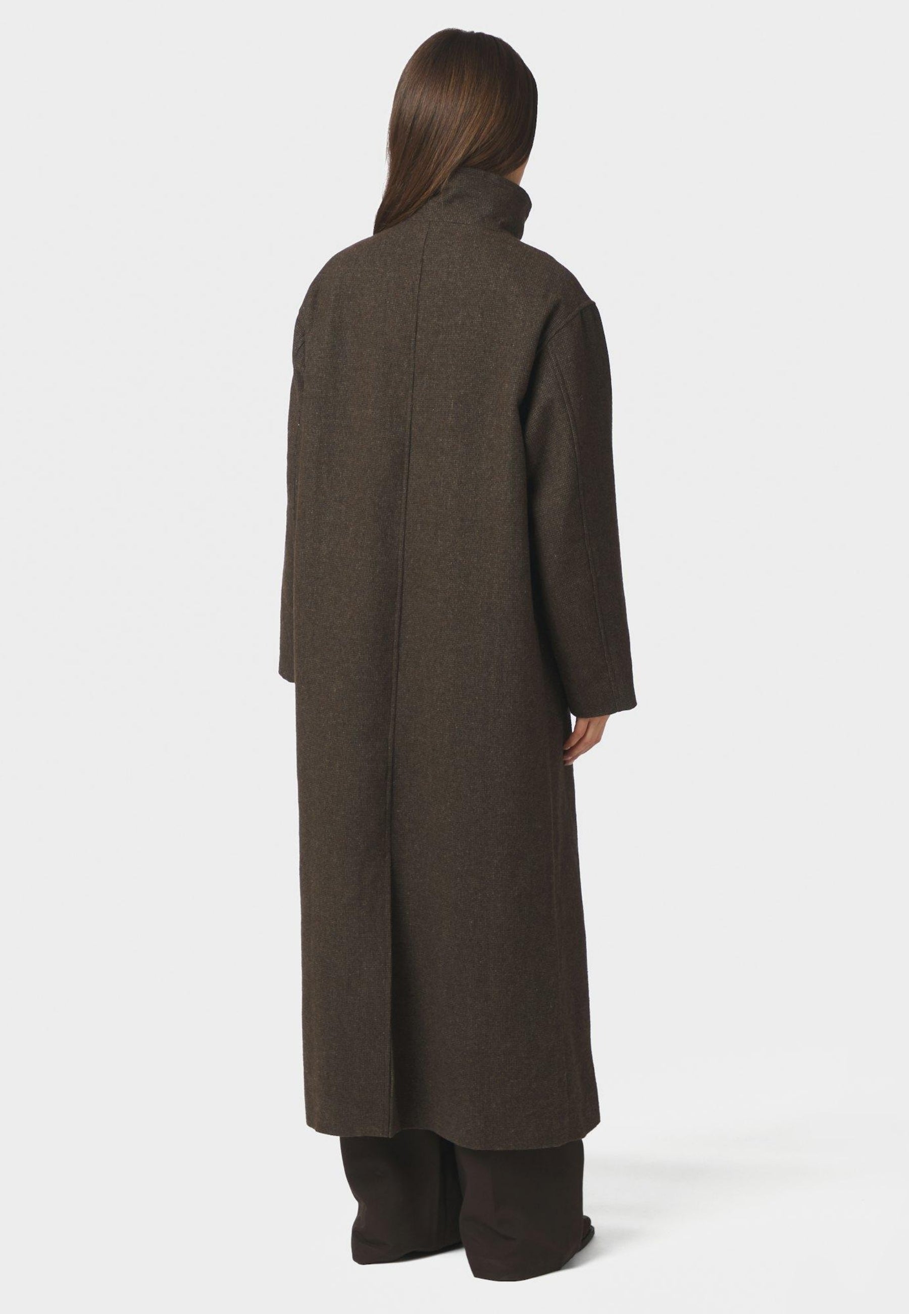 168540 Marcel Mini Check Coat_Brown_Model_2