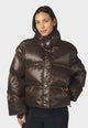 165094 Rhea Shiny Puffer Jacket_Chocolate Brown_Model_0