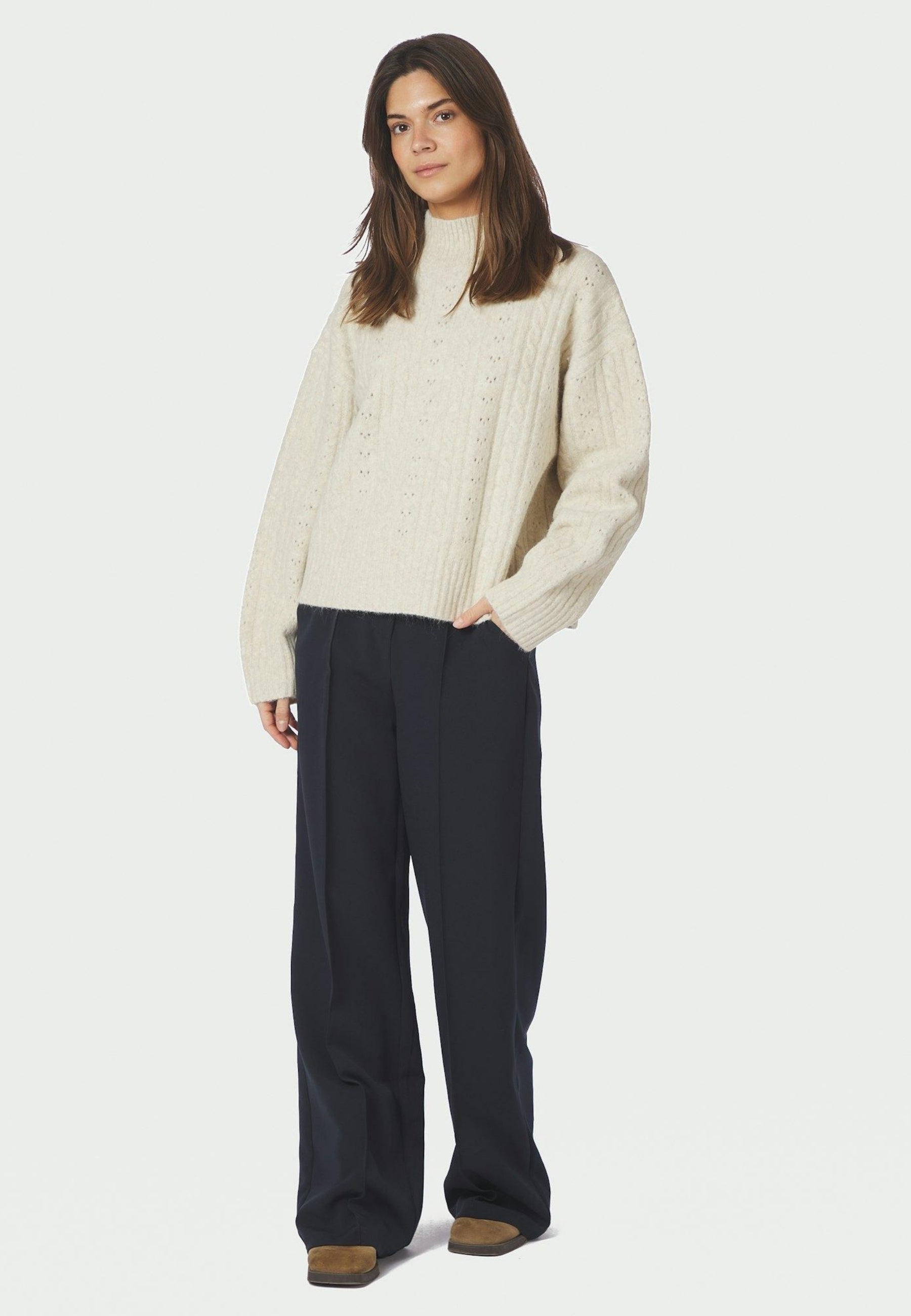 168520 Anda Cable Knit Blouse_Ivory_Model_3