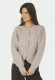 168505 Koteas Cable Knit Cardigan_Beige Melange_Model_0