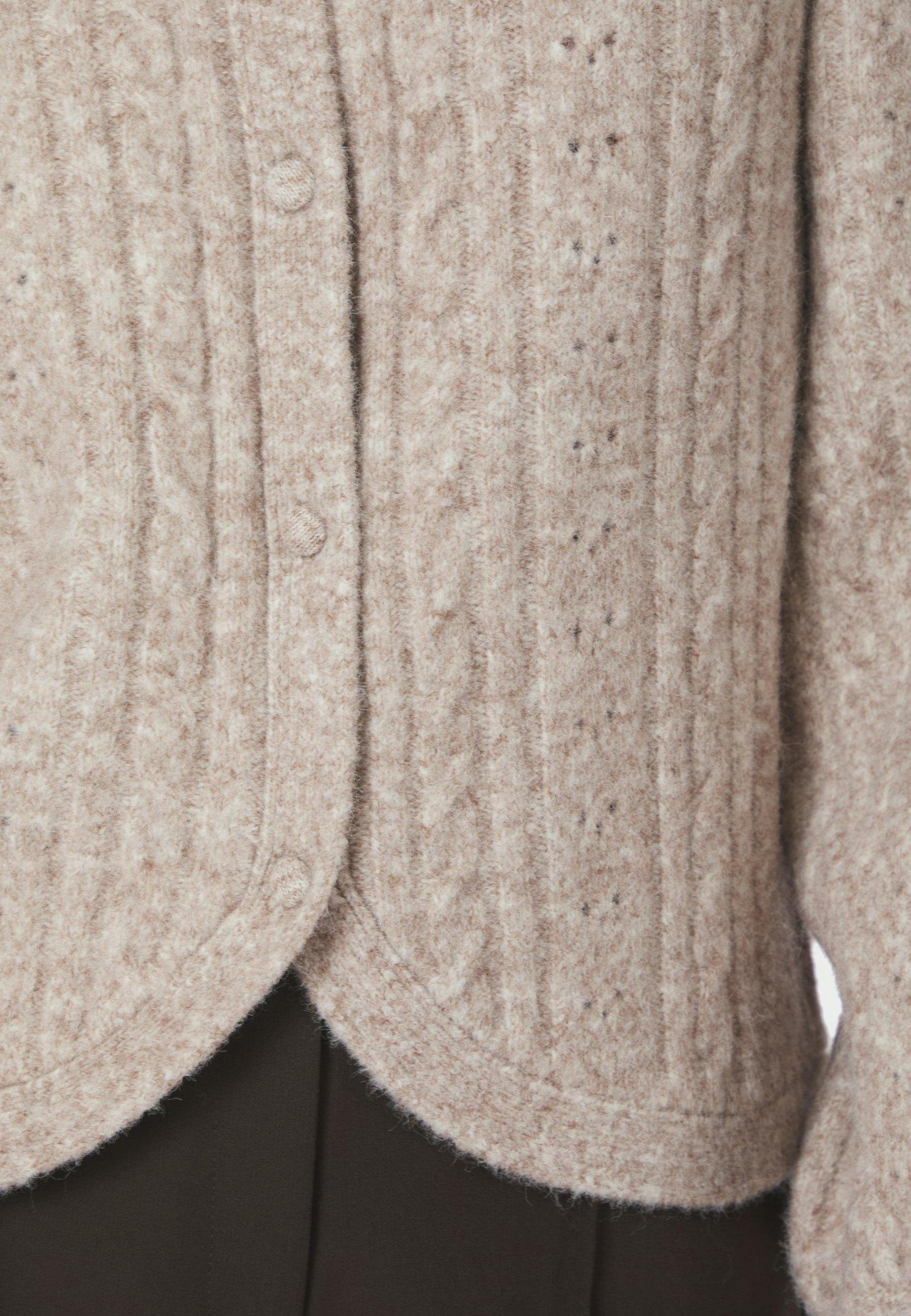 168505 Koteas Cable Knit Cardigan_Beige Melange_Model_1