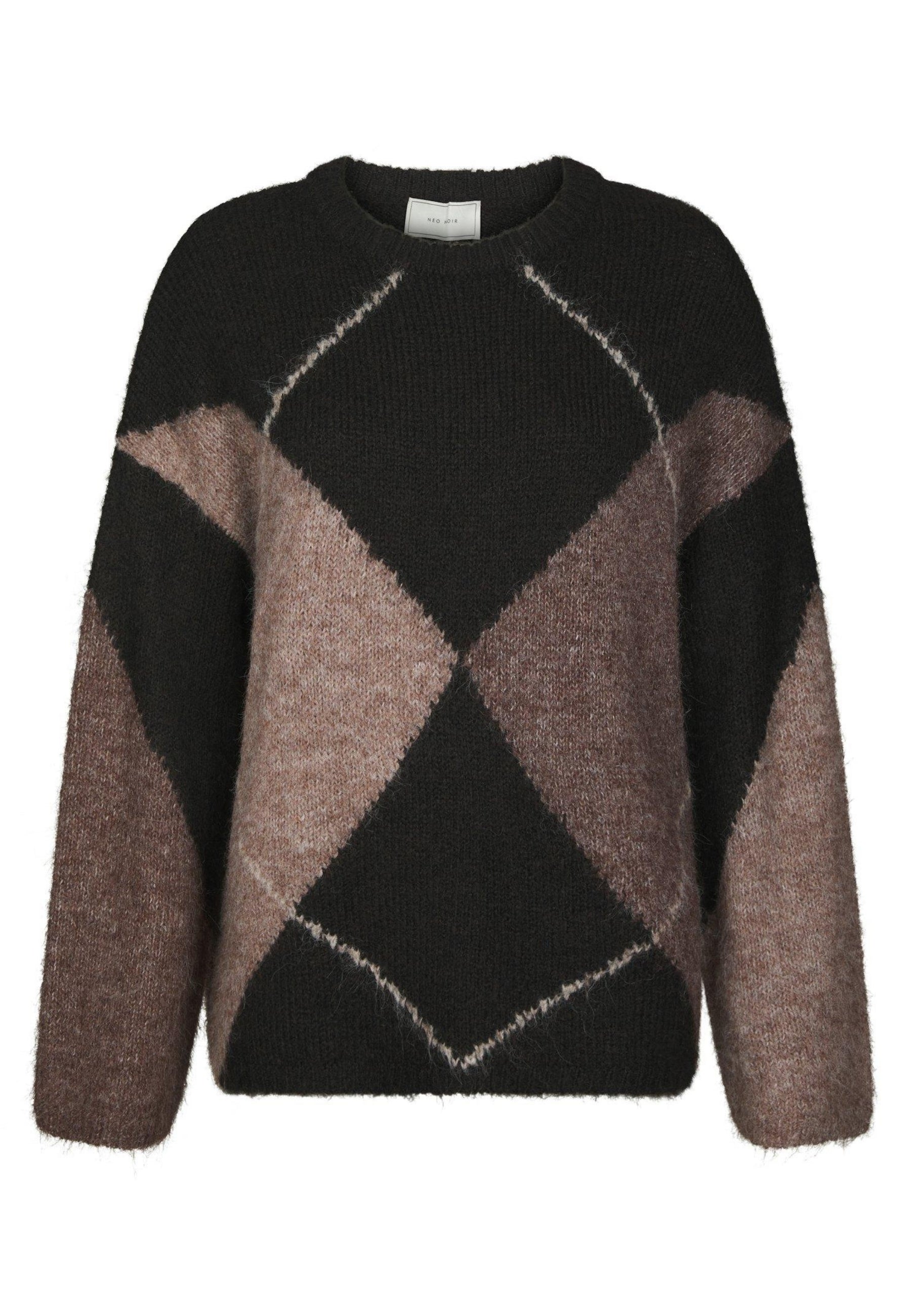 165205 Inga Check Fluff Knit Blouse_Dark Brown_Packshot_0