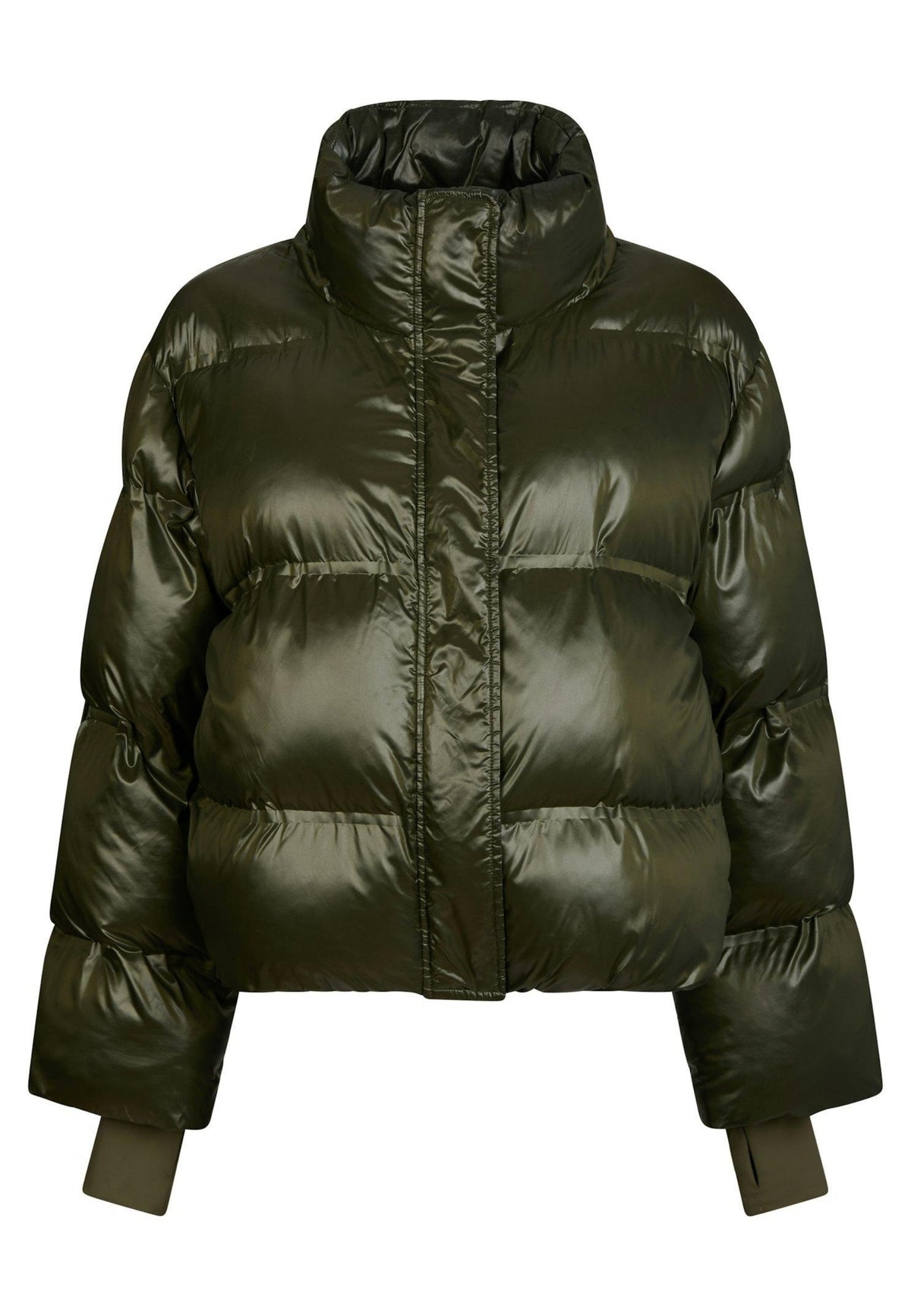 165094 Rhea Shiny Puffer Jacket_Olive_Packshot_0