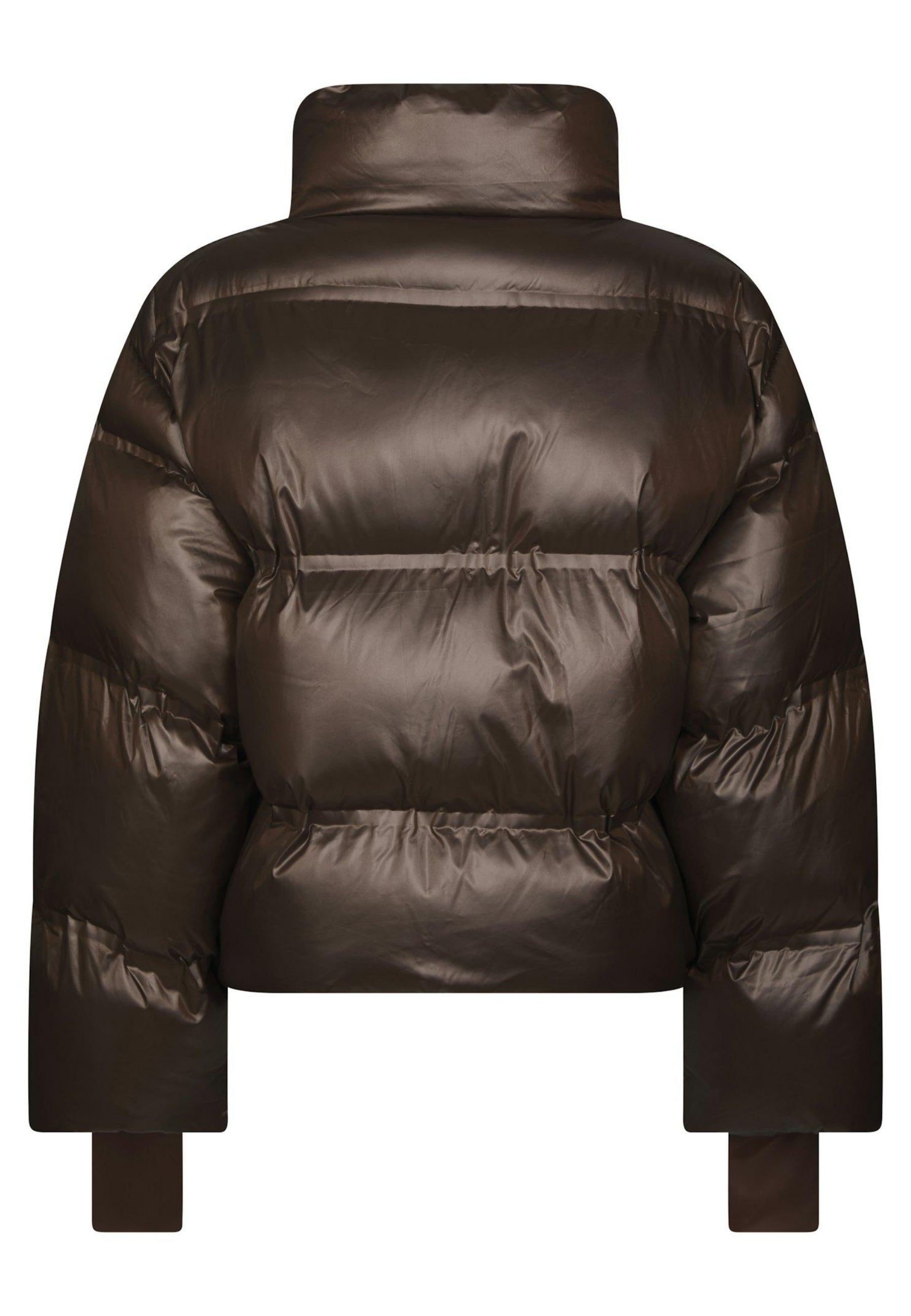 165094 Rhea Shiny Puffer Jacket_Chocolate Brown_Packshot_1