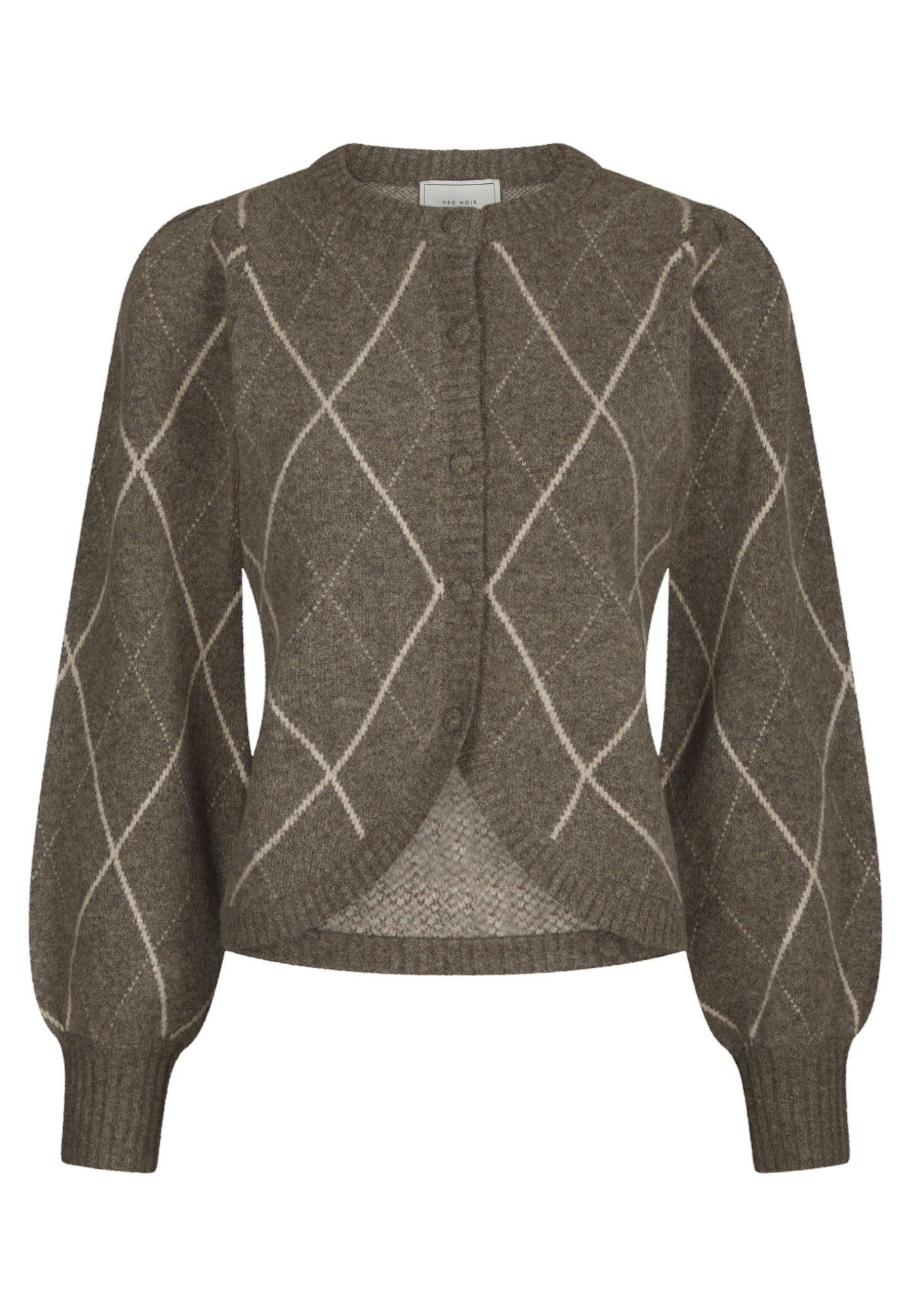 168893 Koteas Check Knit Cardigan_Taupe_Packshot_0