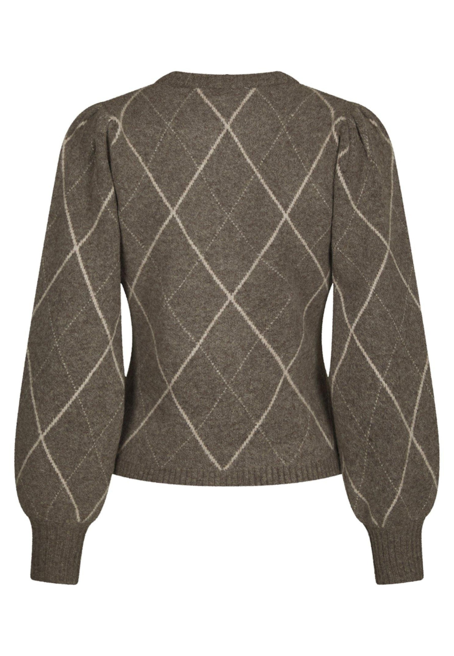 168893 Koteas Check Knit Cardigan_Taupe_Packshot_1