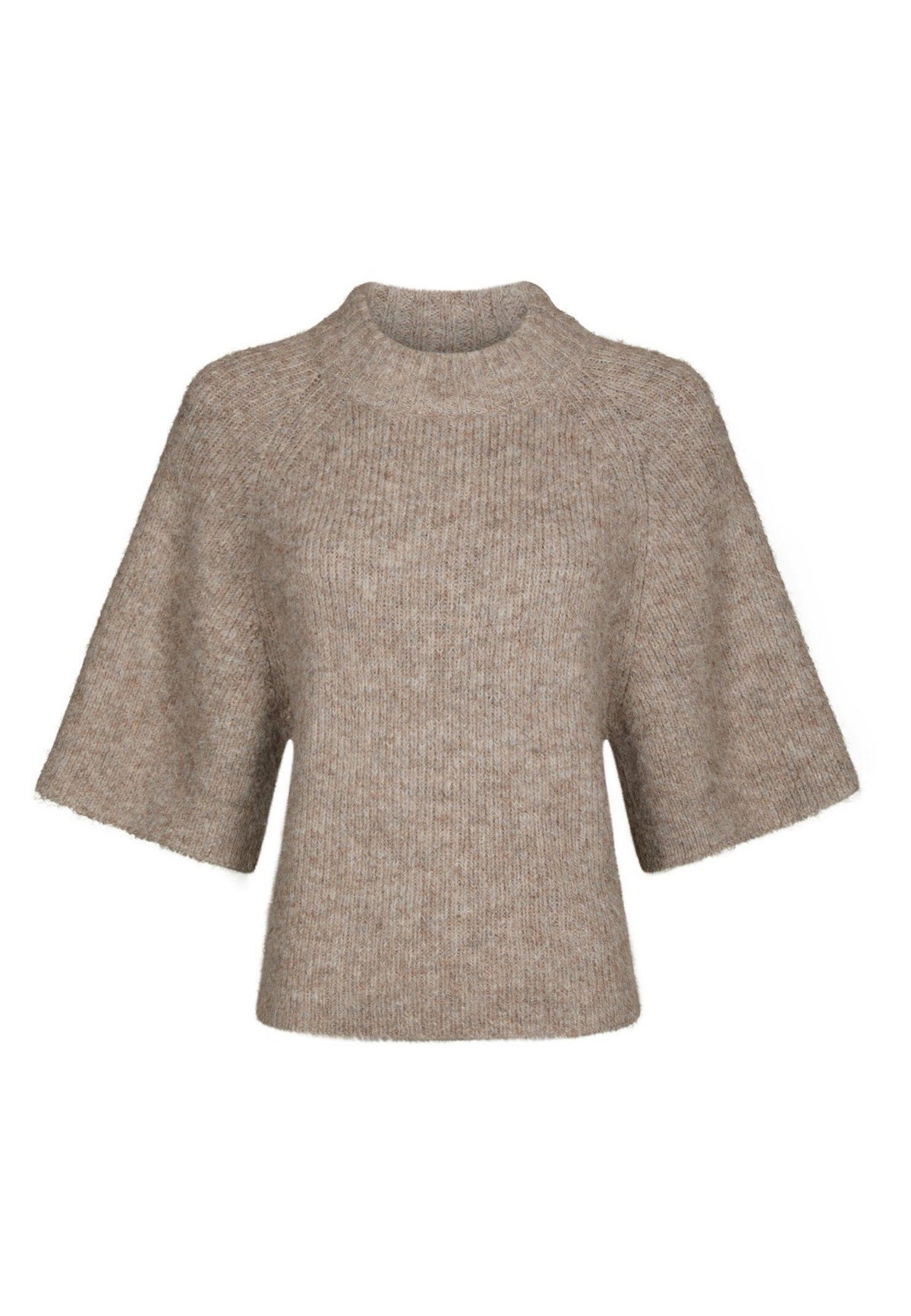 168190 Bandi Fluffy Knit Blouse_Beige Melange_Packshot_0