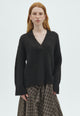 170032 Telli Fluffy Knit Blouse_Dark Brown_Model_0