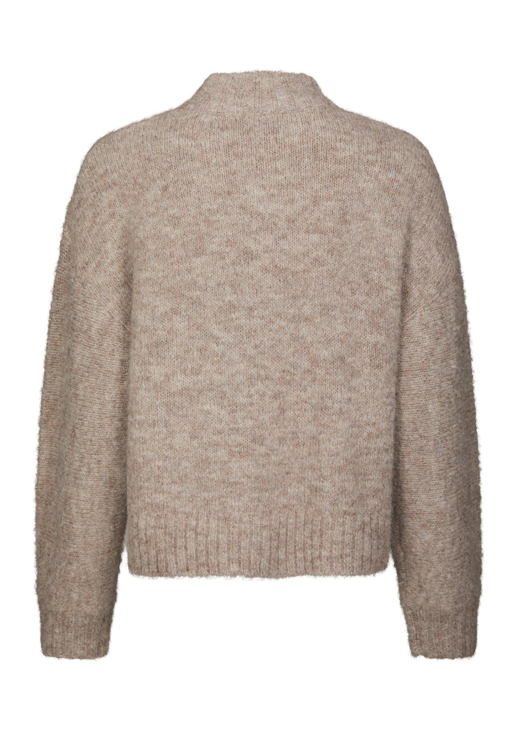 170031 Laura Fluffy Knit Cardigan_Beige Melange_Packshot_1