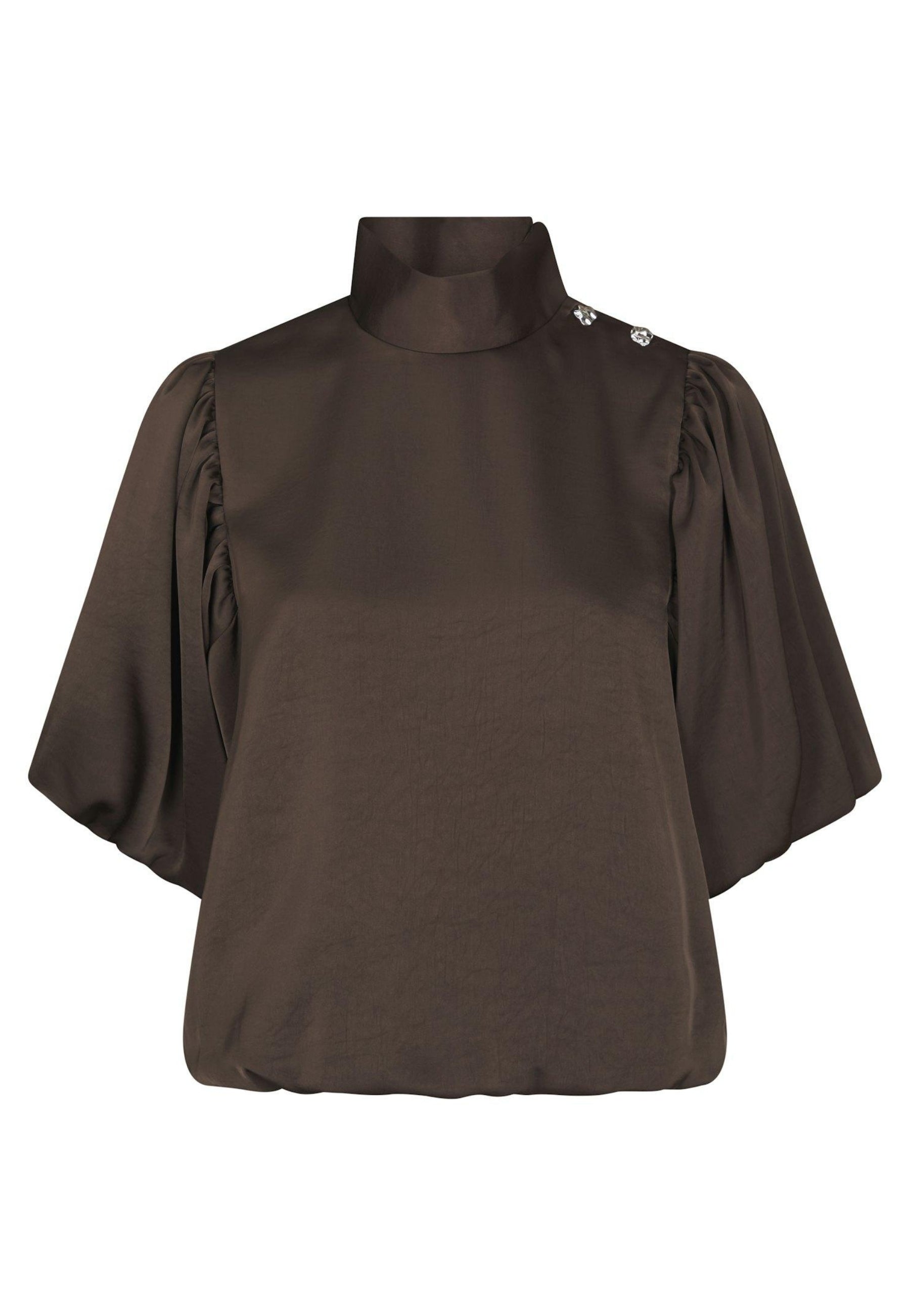 171157 Warisa Heavy Sateen Blouse_Dark Brown_Packshot_0