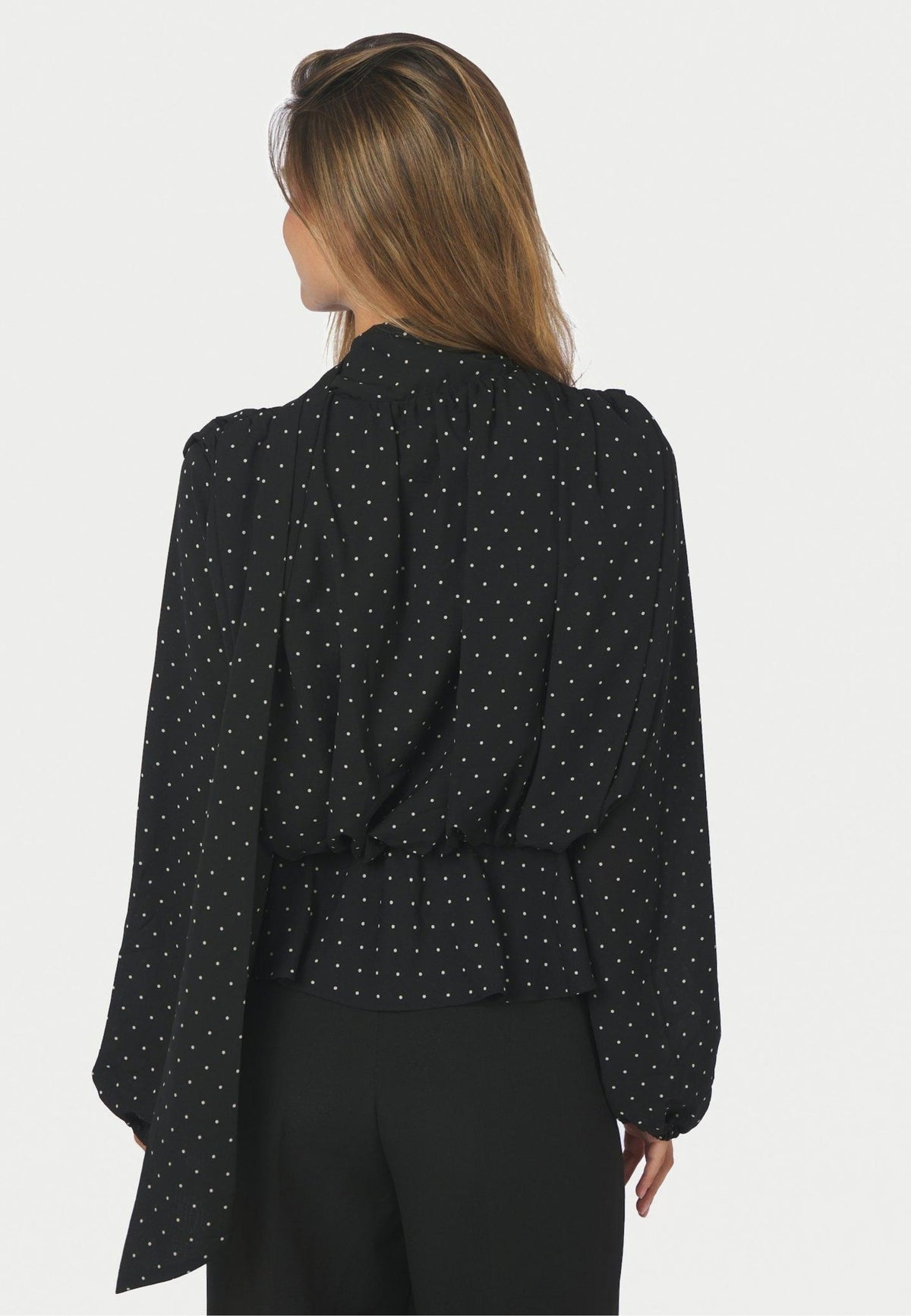 171098 Ettalie Dot Blouse_Black_Model_2
