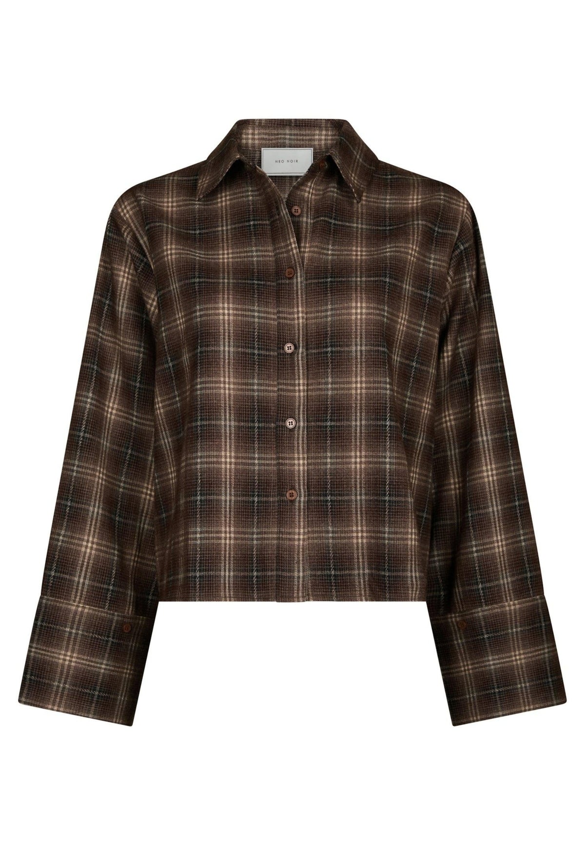 171705 Jaylin Flannel Check Shirt_Dark Taupe_Packshot_0