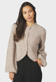 168524 Gio Fluffy Knit Cardigan_Beige Melange_Model_0