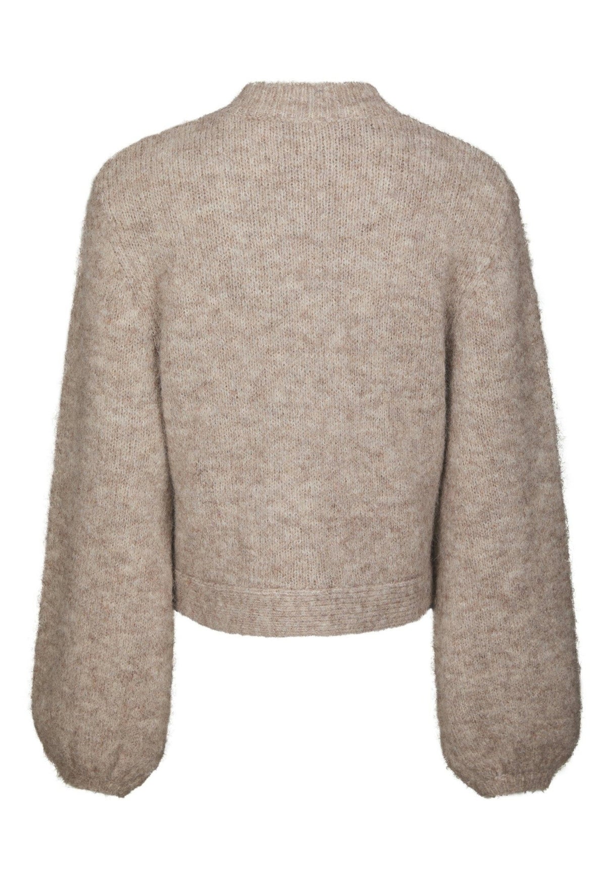 168524 Gio Fluffy Knit Cardigan_Beige Melange_Packshot_1