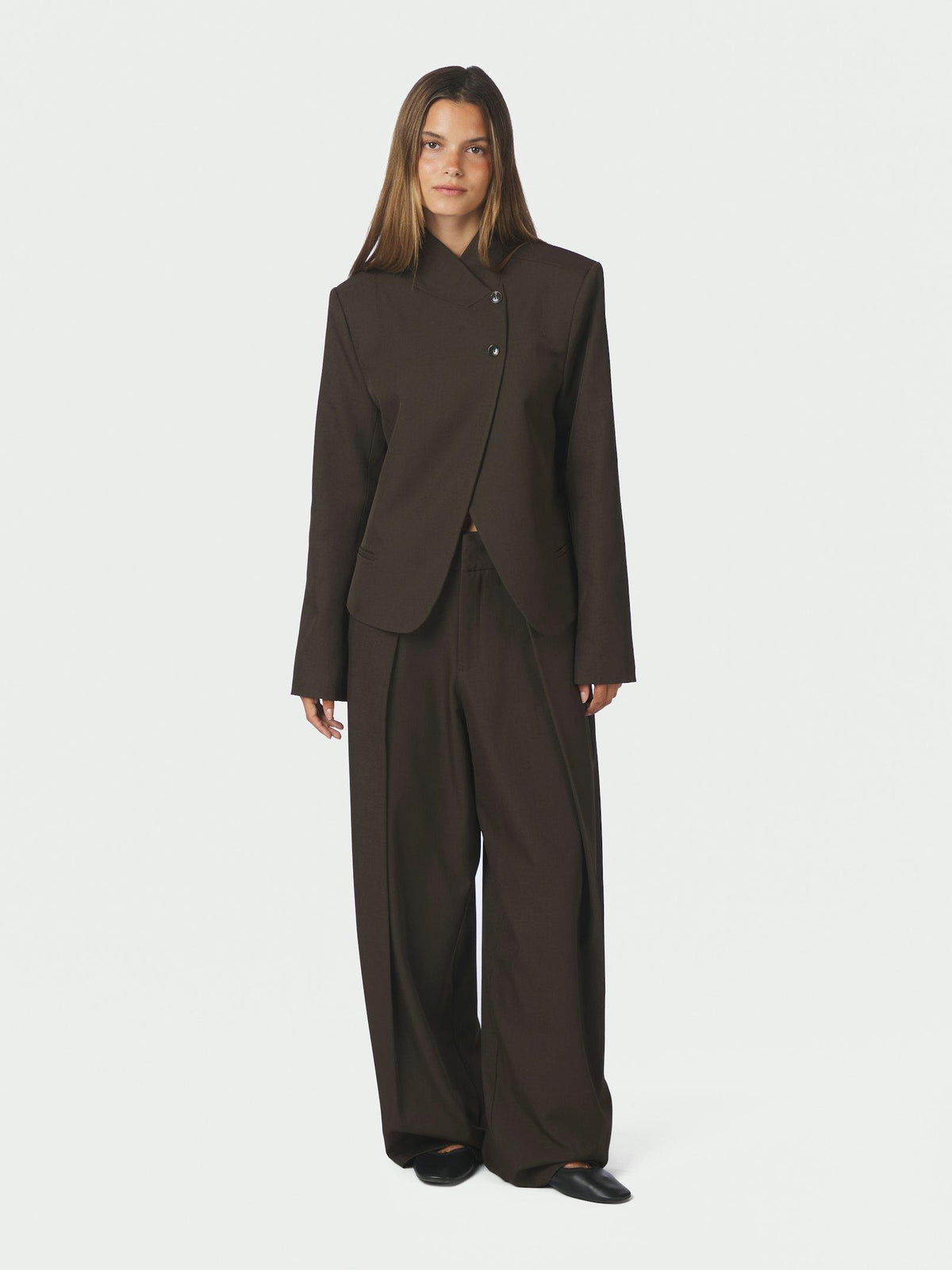 170815 Tiria Structure Blazer_Dark Brown_Model_3