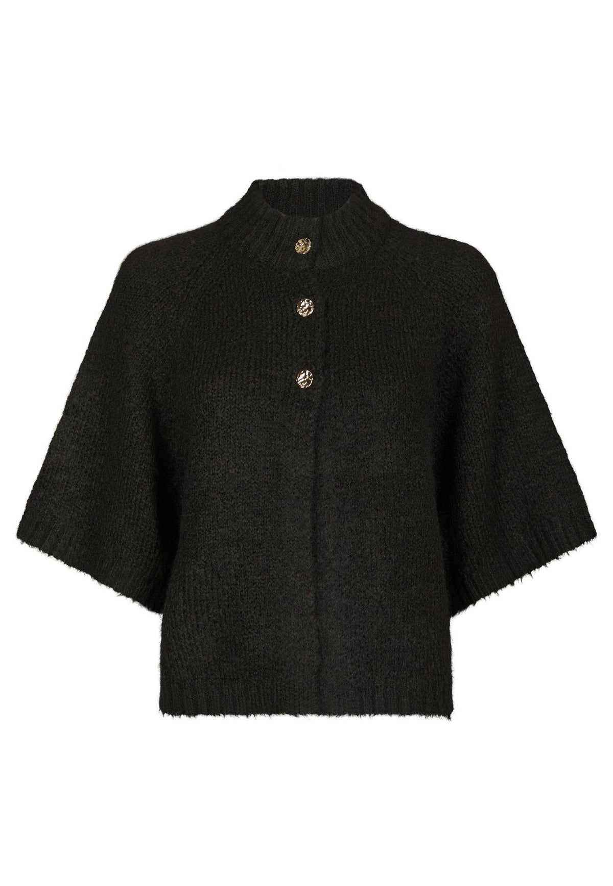 167446 Senuta Fluffy Knit Cardigan_Dark Brown_Packshot_0