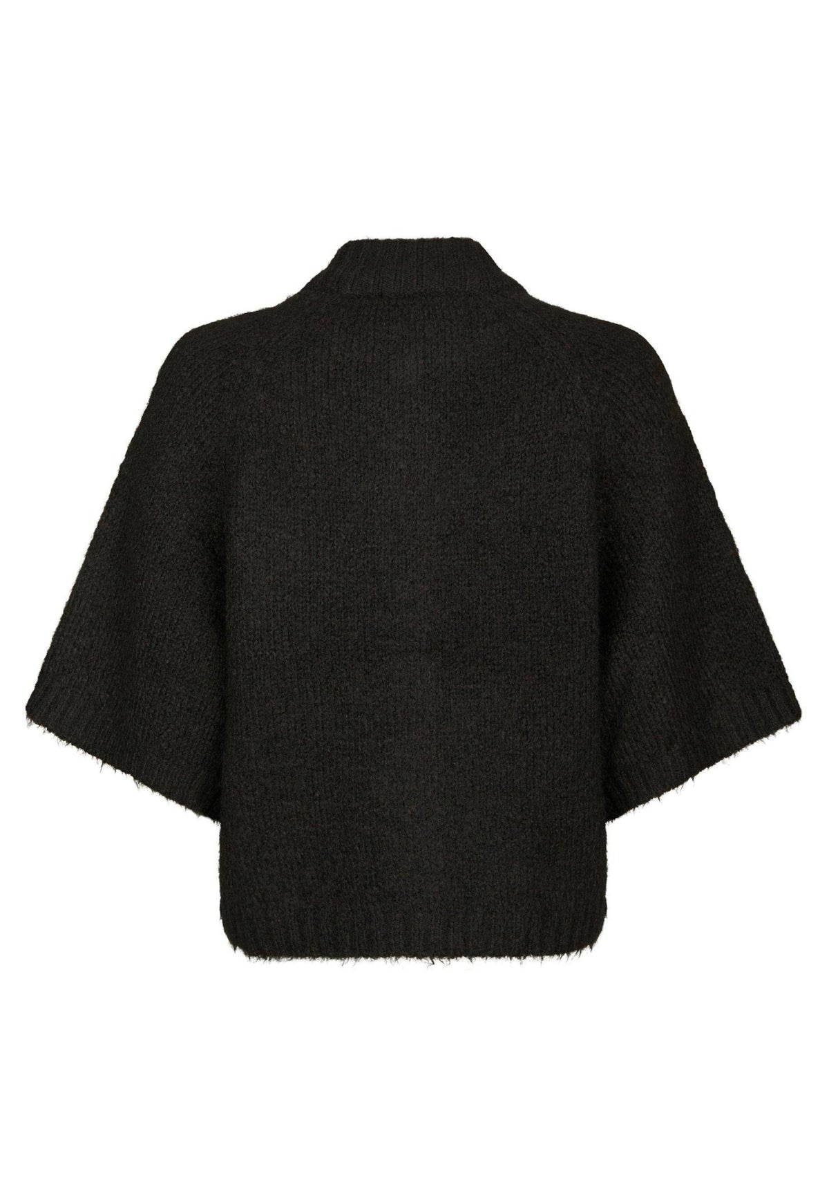 167446 Senuta Fluffy Knit Cardigan_Dark Brown_Packshot_1