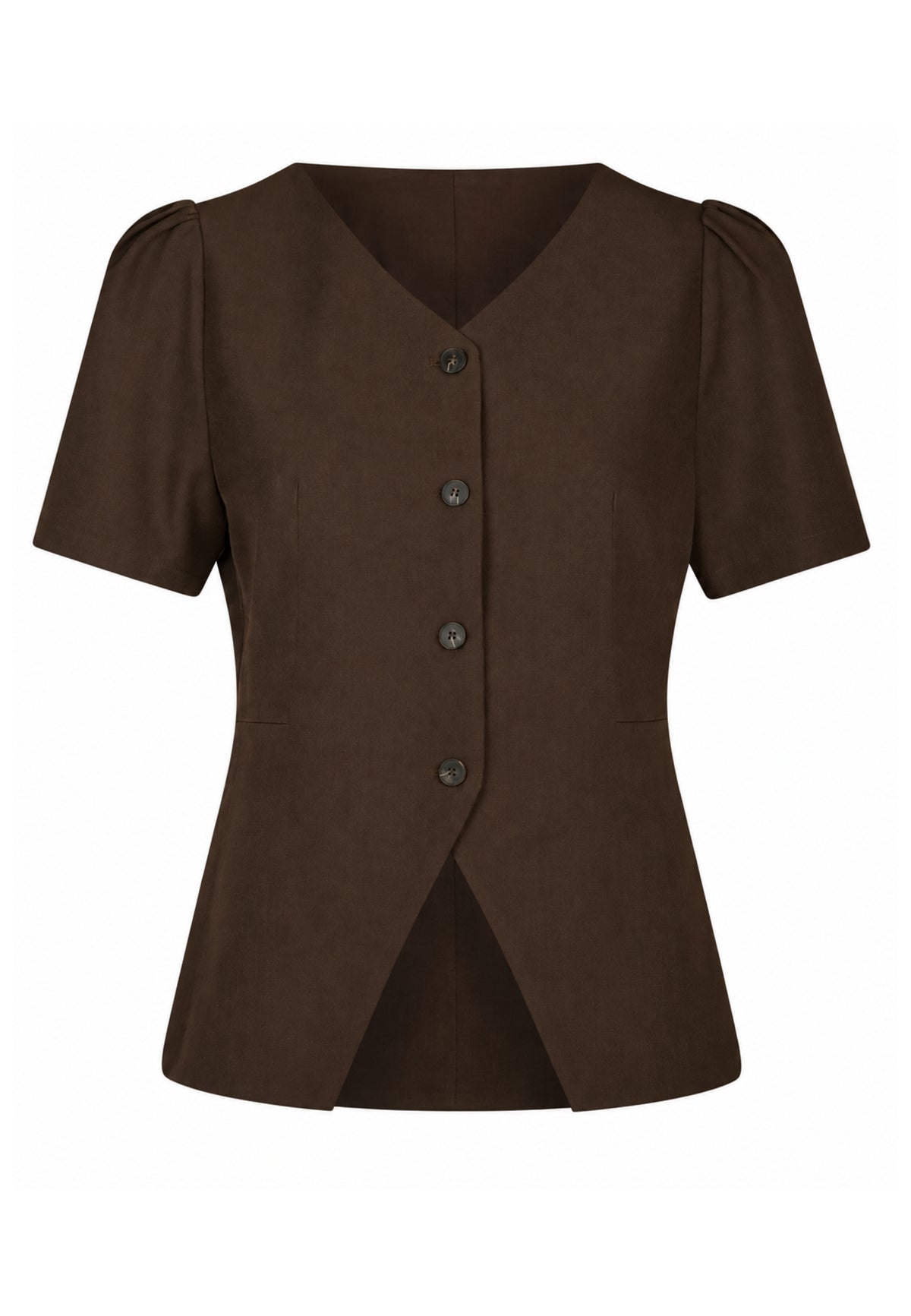 165834 Sules Structure Blouse_Dark Brown_Packshot_0