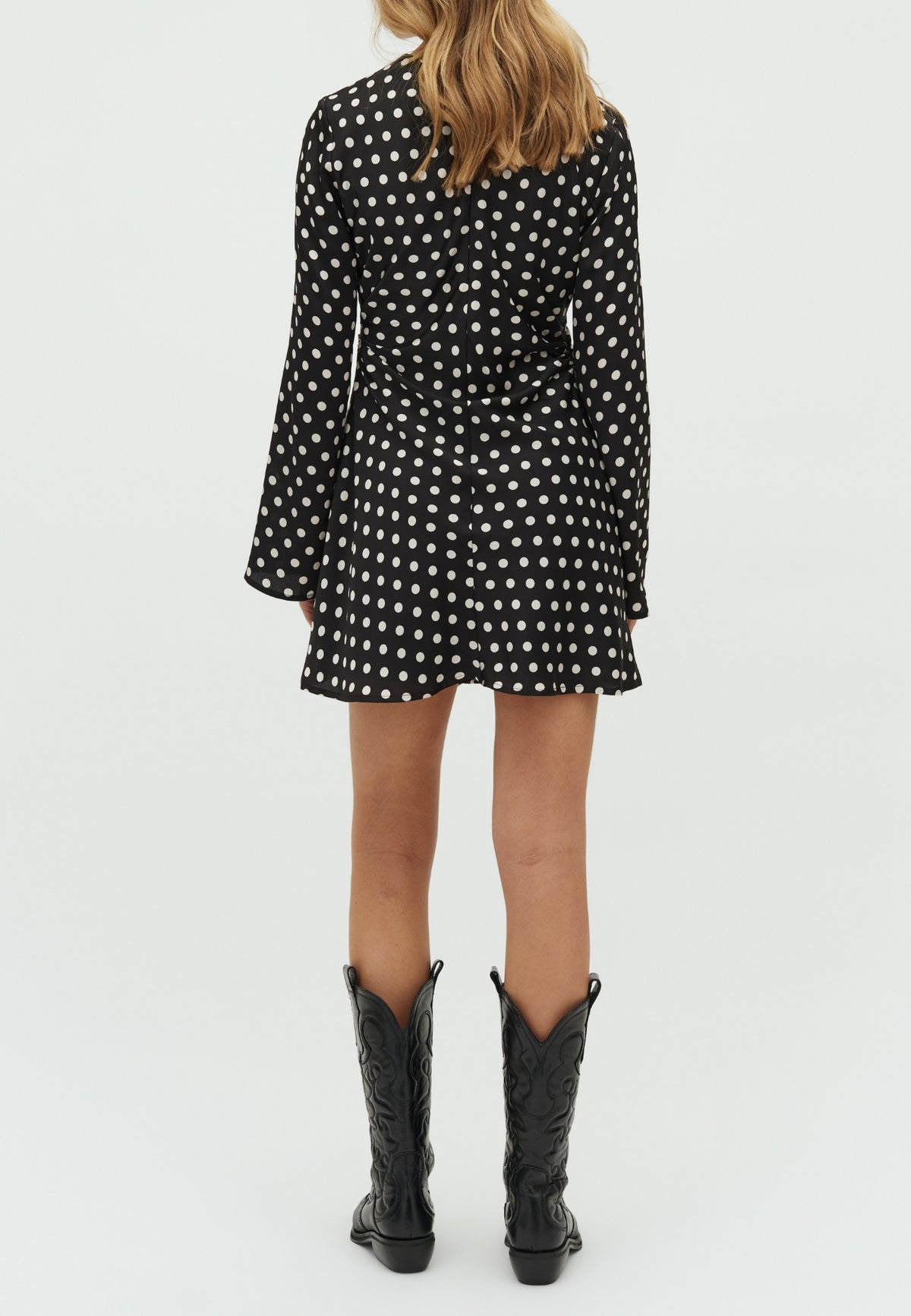 167455 Tumari Dot Dress_Black_Model_3