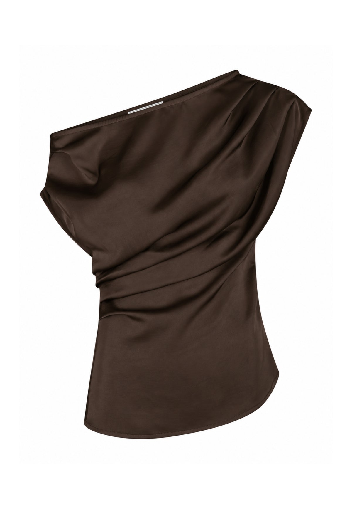 171629 Dabelle Heavy Sateen Top_Dark Brown_Packshot_0