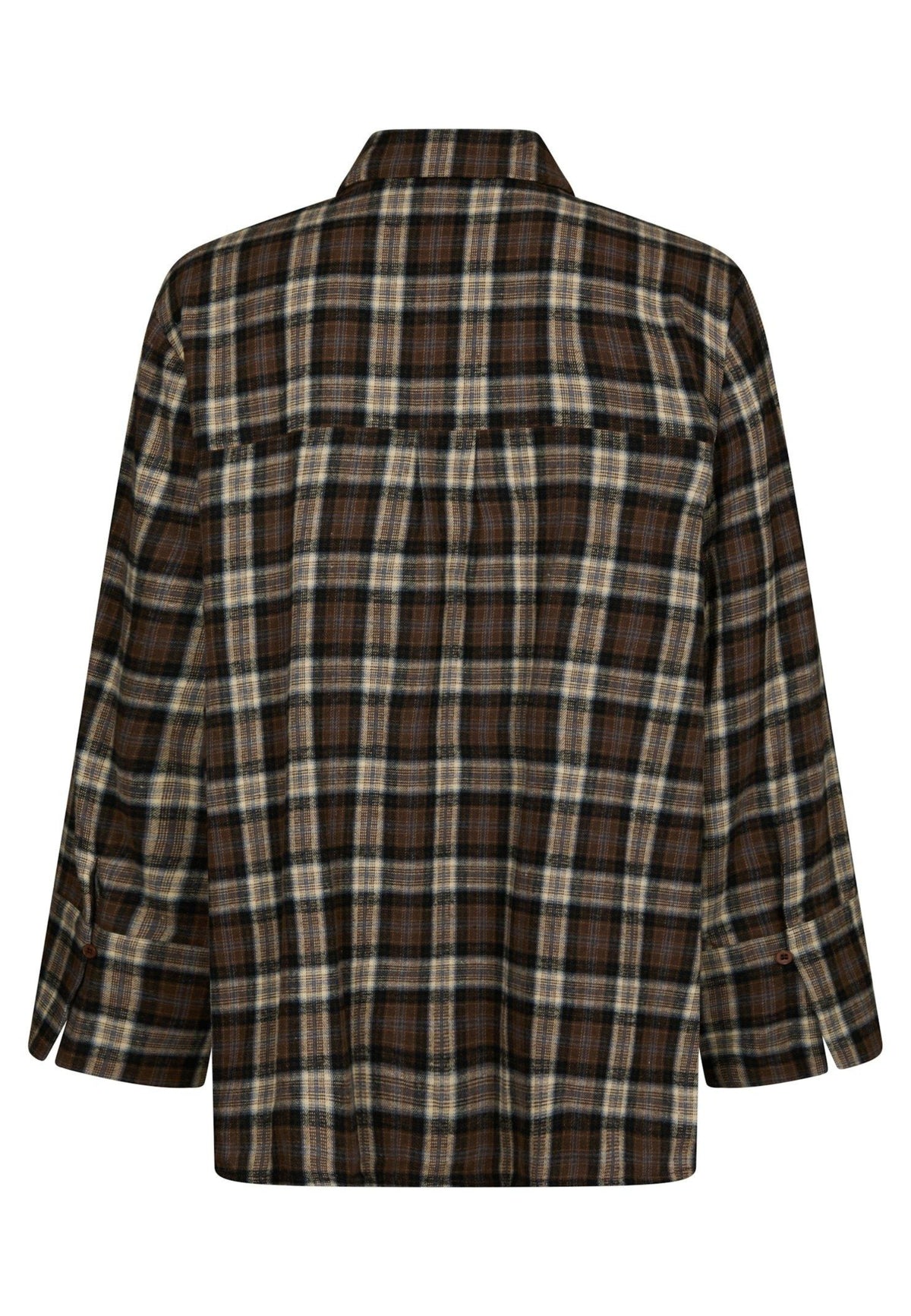 171676 Dita Flannel Check Shirt_Dark Taupe_Packshot_1