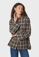 171676 Dita Flannel Check Shirt_Dark Taupe_Model_0