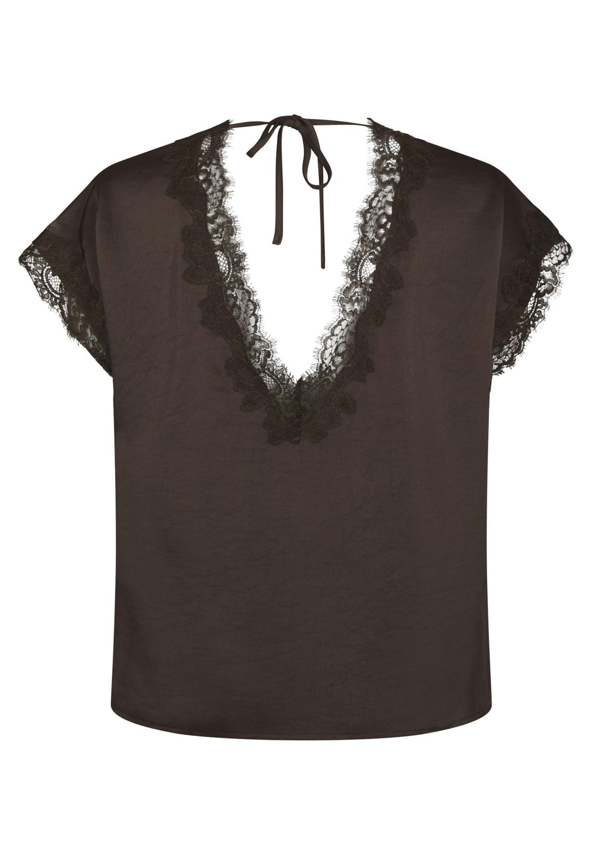 170061 Benera Heavy Sateen Lace Blouse_Dark Brown_Packshot_1